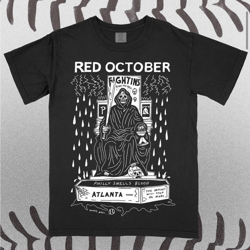 Heavy Slime Phillies red October Philly smells blood shirt sz M new s…